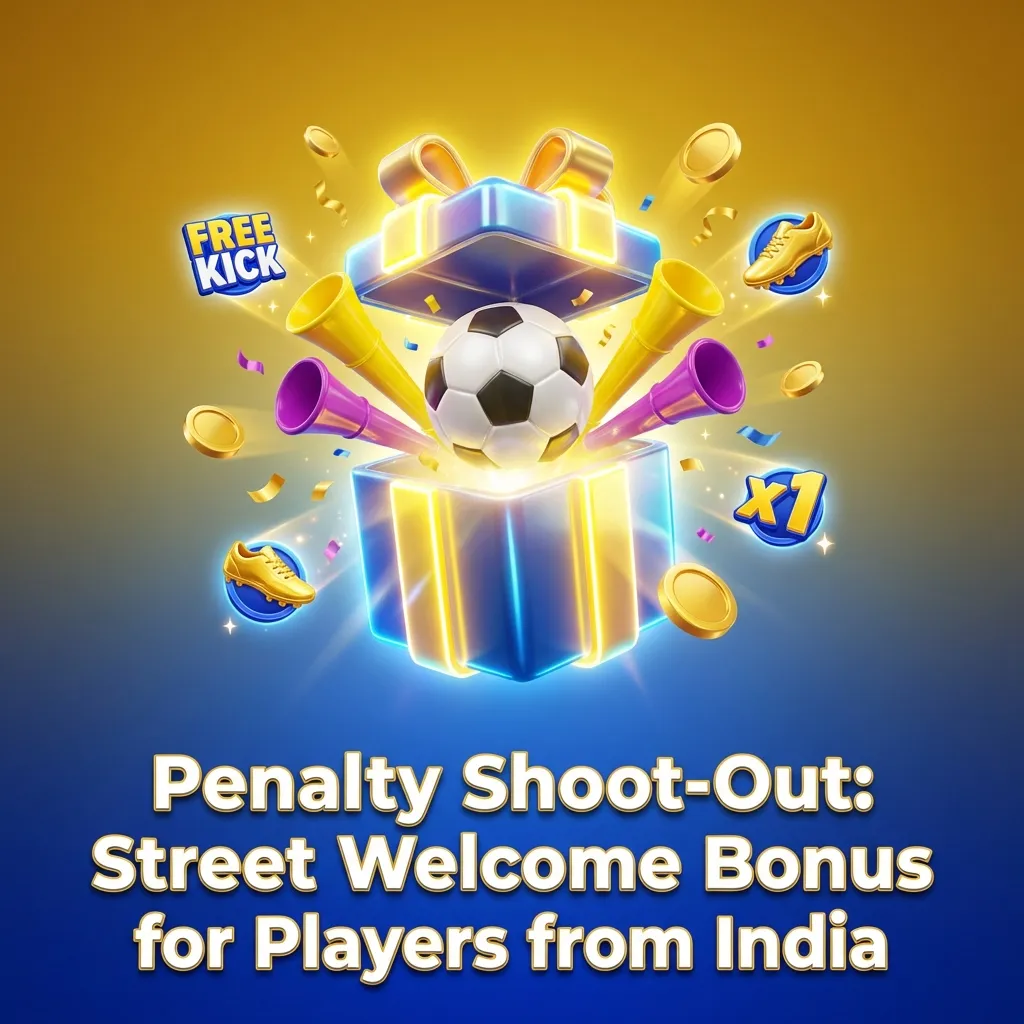 Indian players receiving 500% welcome bonus up to ₹75,000 for Penalty Shoot-Out: Street casino game on 1win platform