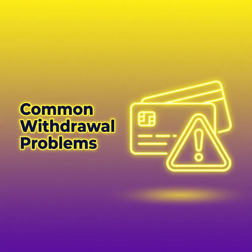 Checklist showing common withdrawal issues like verification delays, wagering requirements, and payment errors