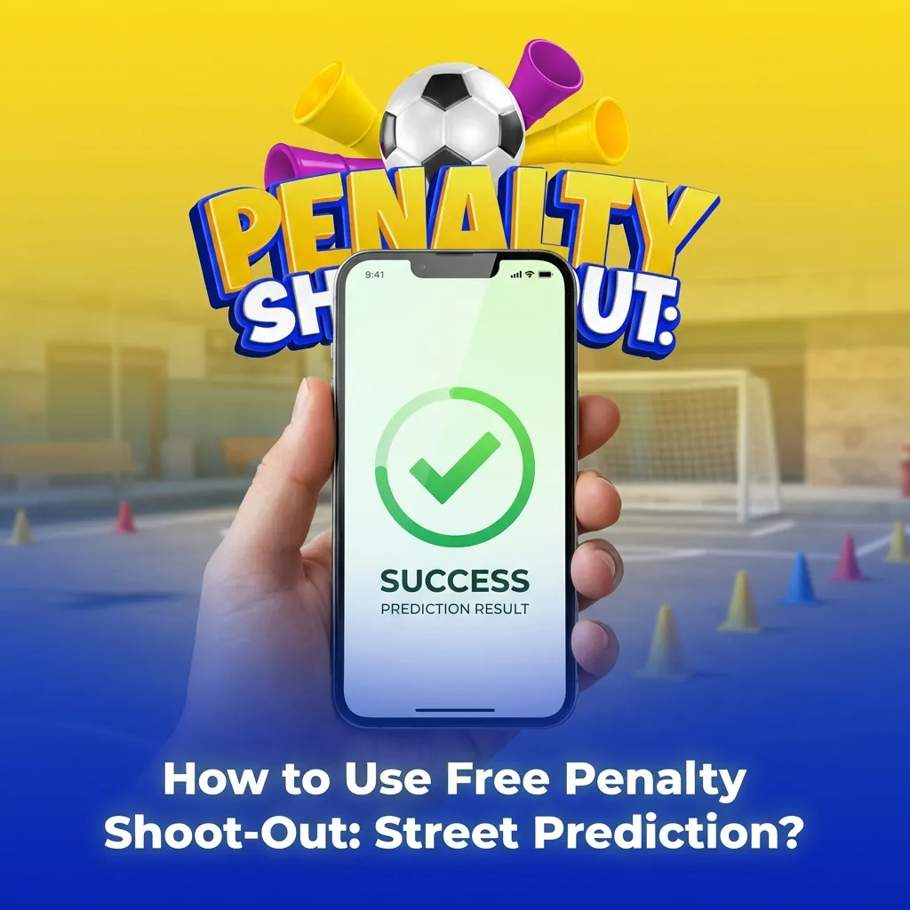Guide showing steps to use free Penalty Shoot-Out: Street prediction tool with casino selection and betting data input