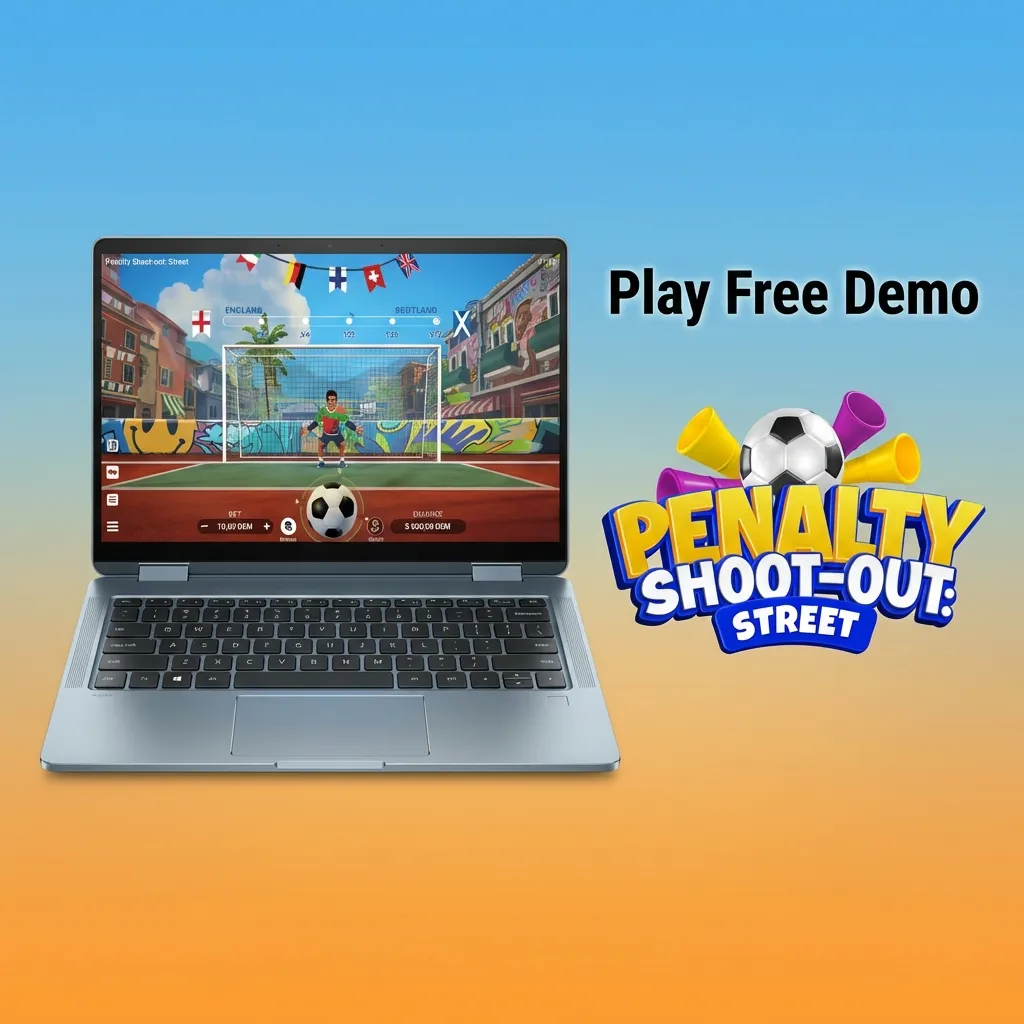 Players testing Penalty Shoot-Out: Street demo mode to learn game mechanics and timing before betting real money