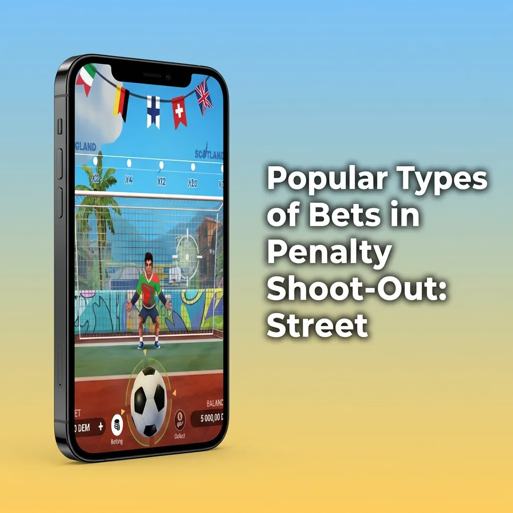 Players choosing between single bets on one outcome or split stakes across multiple predictions in Penalty Shoot-Out: Street