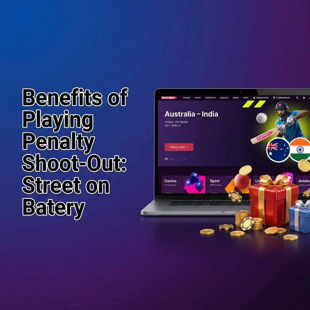 Penalty Shoot-Out: Street game interface on Batery platform showing live stats, UPI payment, and mobile gaming features