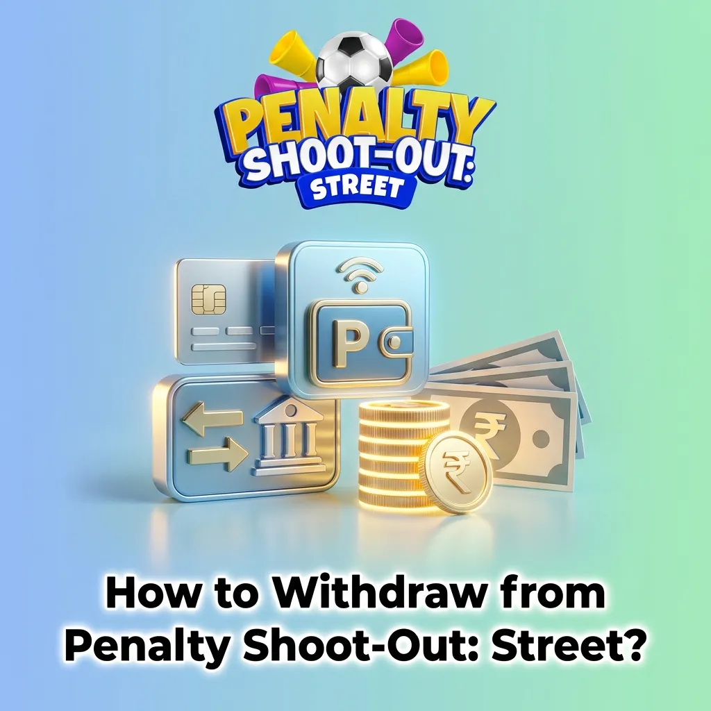 Step-by-step guide showing withdrawal process from Penalty Shoot-Out: Street game with verification and payment options