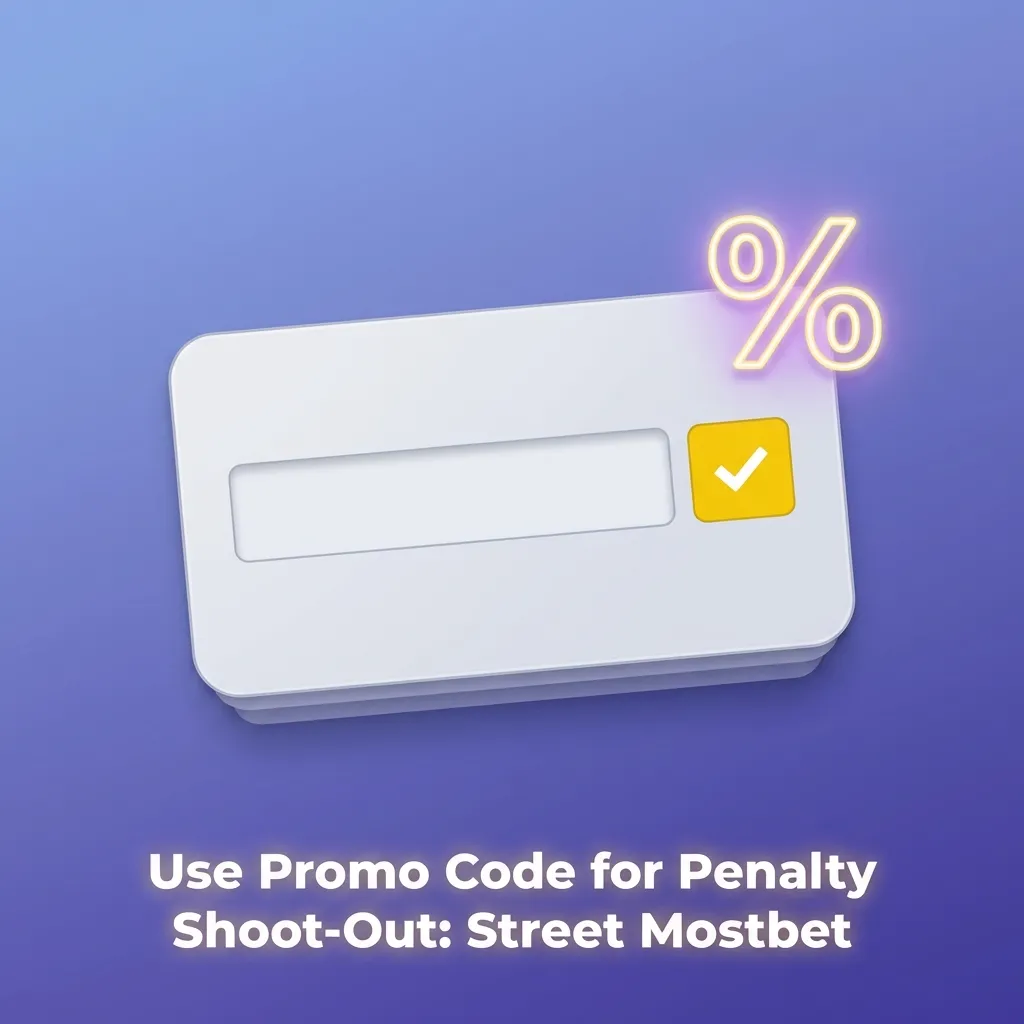 Mostbet promo code SHOOTGOAL offering ₹500 bonus credit and free spins for Penalty Shoot-Out: Street casino game